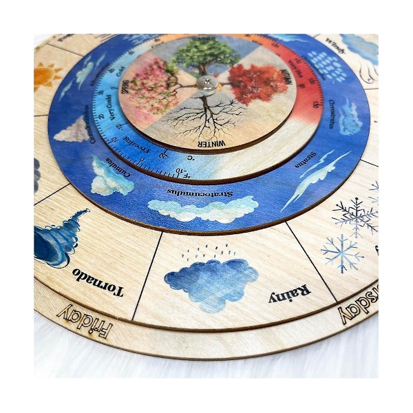 Väderkalender / Väderhjul / Väderdiagram / Tvåspråkig franska / Väderinlärning pedagogisk