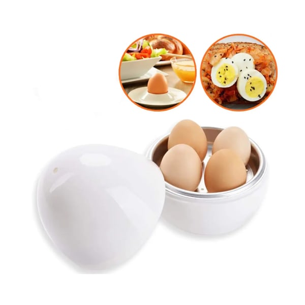 Äggkokare i mikrovågsugn, BPA- och melaminfri, insats för 4 ägg