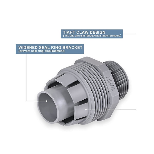 Væsketæt stik 1/2 tommer ikke-metalliske elektriske rør fittings PVC rør fitting lige