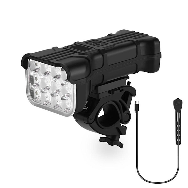 Cykellygte 12 Lys Natteridning Lys Stærk Lommelygte Usb Genopladelig Udendørs Mountainbike Ridning