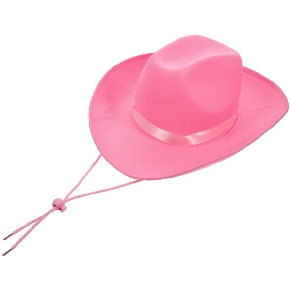 Cowboyhatt för barn - Rolig ko-mönstrad hatt, ko-mönstrad cowboyhatt, rodeo, westernhattar, temafest med västerntema, rosa Pink 38x30cm