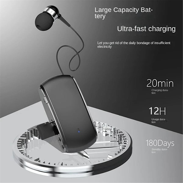 K68 Bluetooth-headset Lavalier-typ Retractable Card Headset Multifunktionellt Clip-on Headset Mp3 P