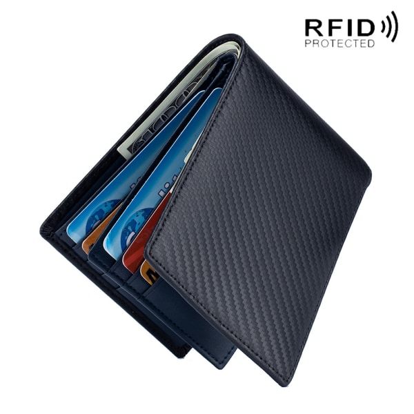 Herrplånbok, RFID-blockerande plånbok Bifold läderplånböcker Herr, smal plånbok med ID-fönster Zip Coin