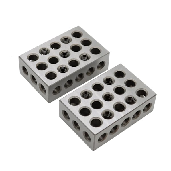 1-2-3 Block 23 Hål Inom .Toleranser 321 Block Set Används för Kalibreringsutrustning Stålhärdad Precision, Två Pack