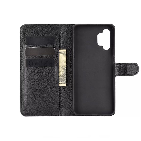 Samsung Galaxy A32 5G Pungcover med Stativ - Sort Svart black