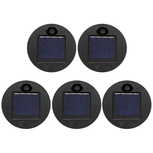5-pack reservdelar för solcellslampor (övre storlek 7 cm, nedre storlek 6 cm), 7 varmvita LED-lampor, vattentät Som Visas