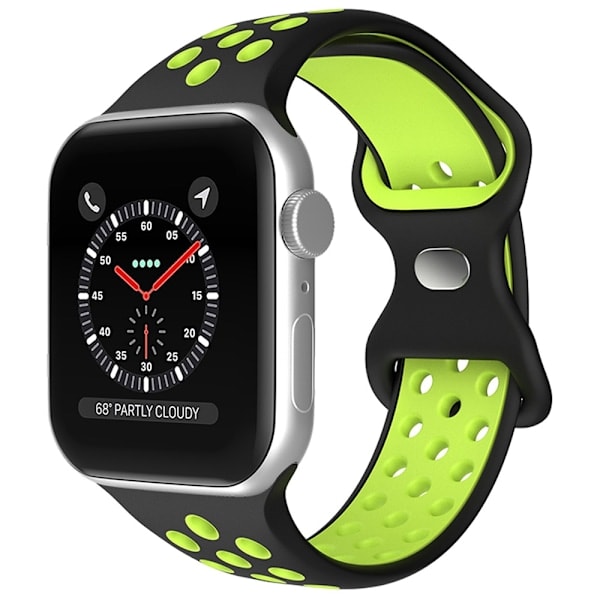 Urheiluranneke Kaksivärinen Apple Watch 42/44/45/49 mm (M/L) Musta/Keltainen