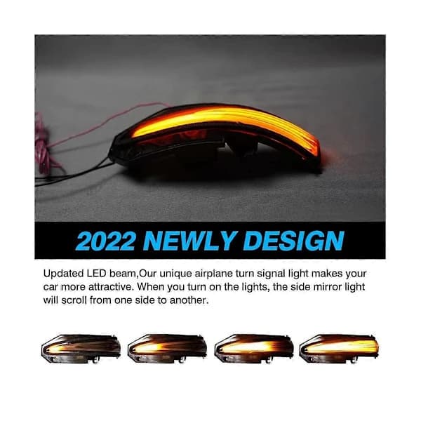LED Sidespeil Baklys Dynamiske Sekvensielle Blinklys for 4Runner, Røkfarget 2 ST[co]