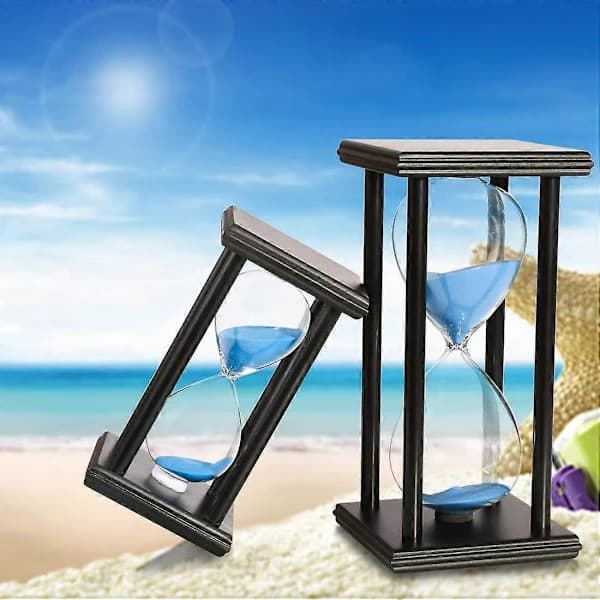 30 minutters timeglass - Blå treramme ornament sandtimer for dekorasjon