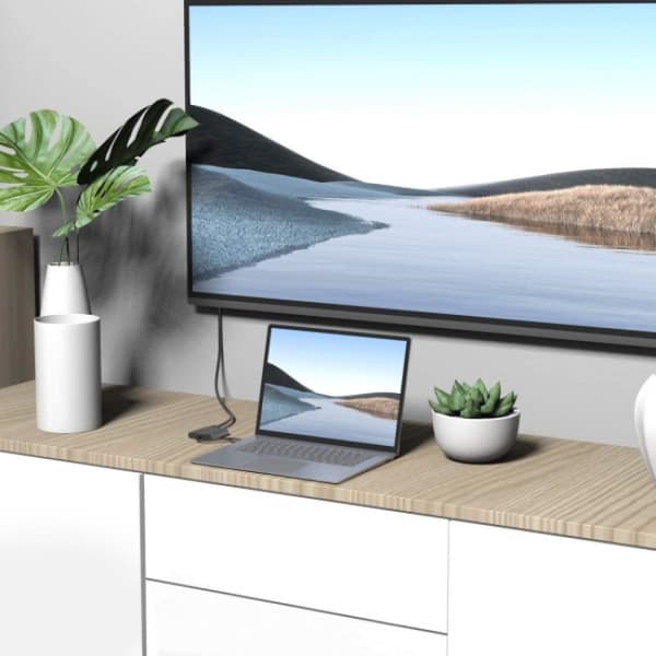Sovitin - USB-C - 2x HDMI Harmaa