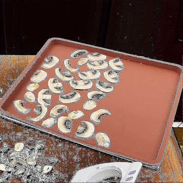 4 stk Silikon Dehydrator Matter Med Kant - Silikonark Kompatible, Non-Stick Silikonbrett Fôr[co]
