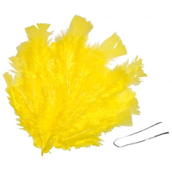 Fjer, gule, 48/pk (til pynt mm) Gul Yellow