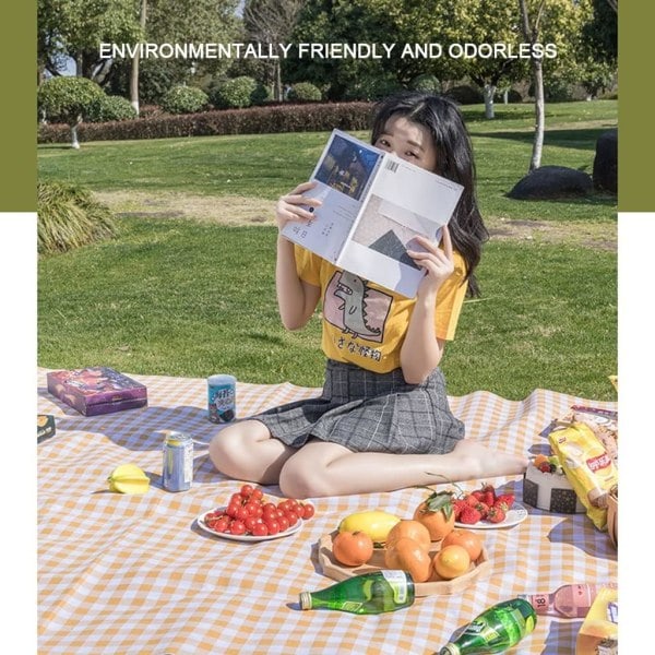 Sammenfoldelig Bærbar Picnicmåtte Vandtæt Oxford Klud Picnic Tæppe Udendørs Indendørs Vandring Strandmåtte (180x150cm)