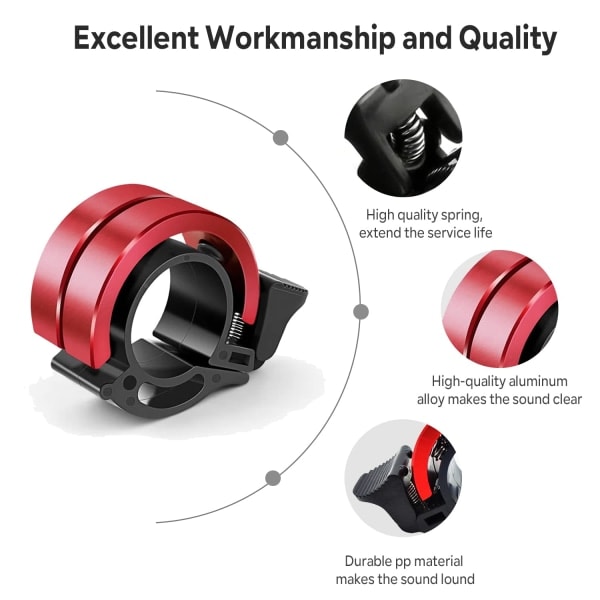 Cykelur 2 stk. Aluminium Legering Innovativt Cykelur med Høj Lyd Cykelstyr Kompatibel med 22,2-24 mm til Mountainbike Landevejscykel