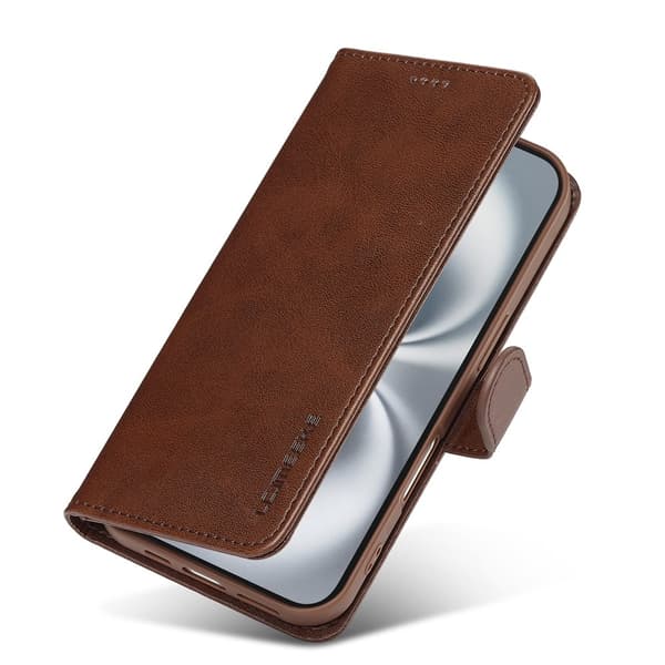 iPhone 17 LC.IMEEKE Premium PU Leather Wallet Case - Brown Brun brown