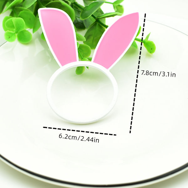 5 Pcs Easter Bunny Ear Napkin Rings Rabbit Napkin Ring Holders Table Decorations compatible with Spring Easter Party