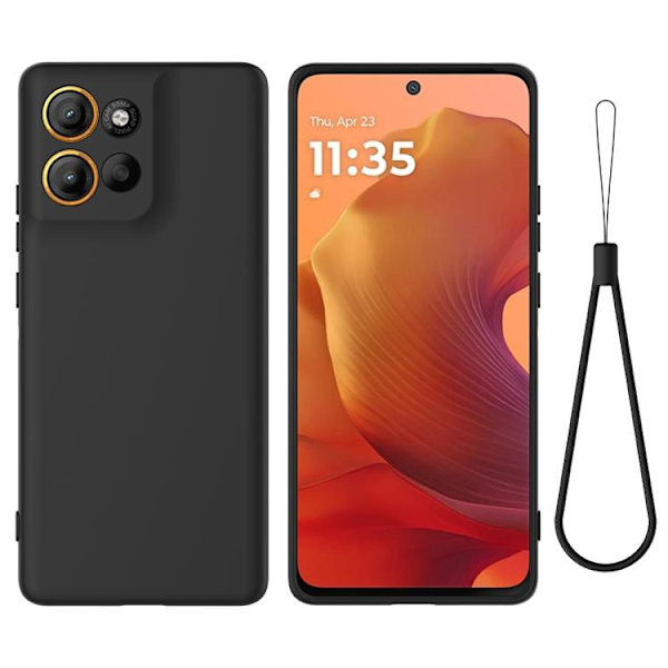 Motorola Moto G86 5G Solid Color Case - Drop-Protective Full Coverage Silicone Case Svart