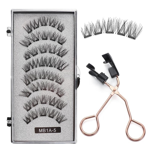 Magnetic Eyelashes with Eyelash Curler / False Eyelashes Lashes Black