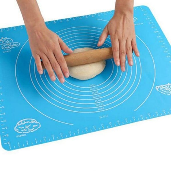 2-delars set halkfri silikonbakmatta, stor non-stick bakmatta för deg, bakning, fondant, pajdeg, pizza, bröd, kakor, lätt att rengöra