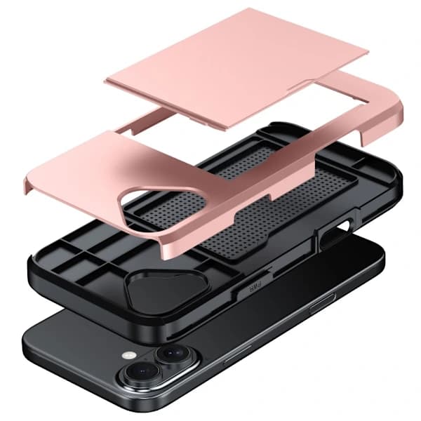 iPhone 16 Hybridikuori Korttitaskulla Musta 51[CO]