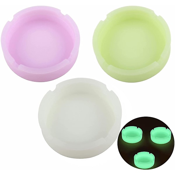 3 Pack Luminous Silicone Ash Tray Premium Rubber High Temperature Heat