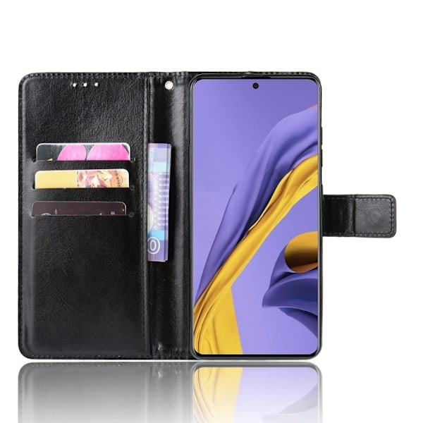 Samsung Galaxy A71 - Crazy Horse Pung Etui - Sort Sort Sort