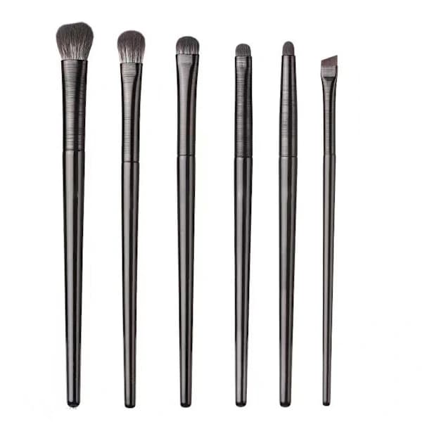 Makeup Brushes & Eyeshadow Applicators - 6-Piece Set Black