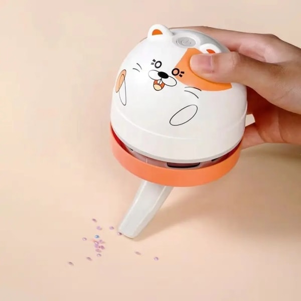 Mini Bordstøvsuger Bærbar Desktop Hjørne Støvsuger Lille Sød Støvsuger (Hamster)