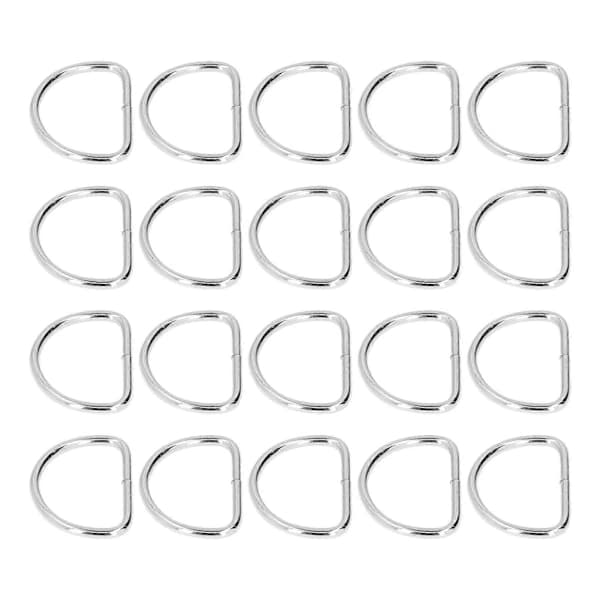 20 stk. 4x40x30mm Elektropletterede Metal D-ringe Nem Montering Robust Farvebestandig Overflade[CO]