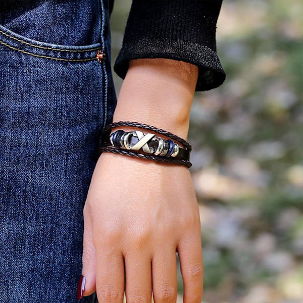 Venskab Armbånd Ankler Boho Til Kvinder Beslag Mode Punk Armbånd Rustfrit Stål Nye Smykker Læder Armbånd Armbånd