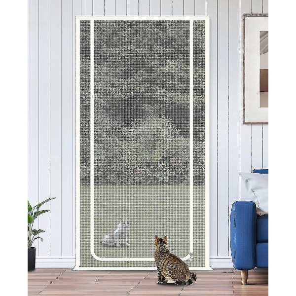 Dørpas Dørstørrelse 90cm X 210cm, Tykkere Kraftigt Husdyrsnet Dør Til Hunde Katte Myg, Egnet Til Dagligstue, Soveværelse, Køkken, Terrasse, Gang...