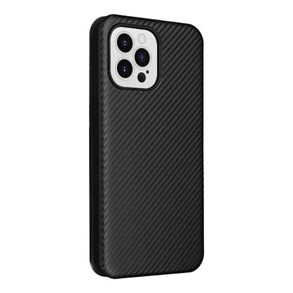 iPhone 14 Pro Max Deksel Flip Karbonfibertekstur Svart