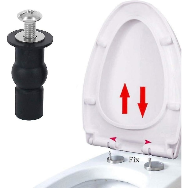 6 Pakk Toalettsete Skruer Toalettsete Beslag Toalettsete Hengsler Utvidbare Gummi Topp Mutter Skrue Fester Fix WC Blind Hull Tilbehør