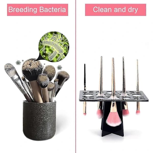 Sammenklappelig Makeupbørste Organizer Børsteholder Bærbar Tørrestativ Makeupbørster