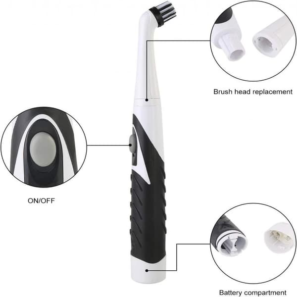 Electric Cleaning Brush for Deep Cleaning, Portable Design Ideal for Bathroom and Kitchen, Features Long Handle and Replaceable Brush Heads