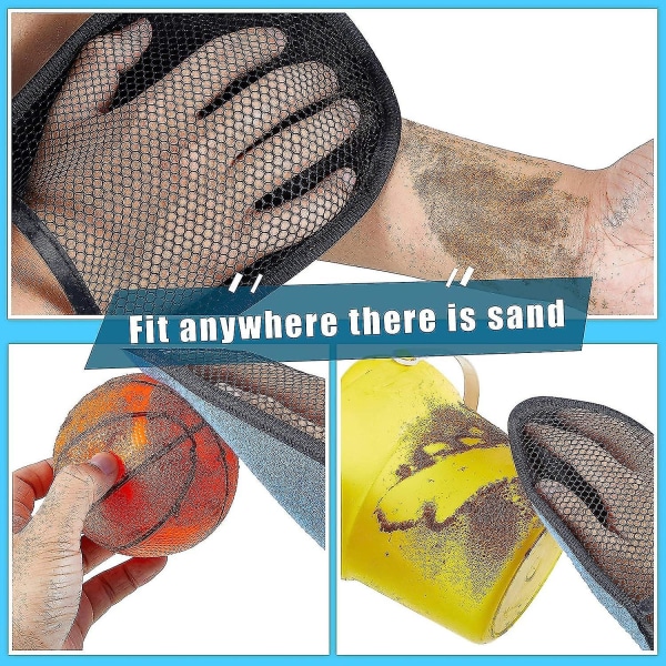 4 st Sand Wipe Off Mitt Sand Cleaner Wipe Off Mitt Strand Sand Rengöring Mitt för Surf, Ocean och Lakeside Rekreation Vuxna Barn, Blå och Rosa