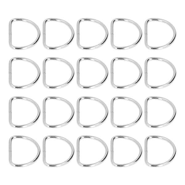20 stk. 4x40x30mm Elektropletterede Metal D-ringe Nem Montering Robust Farvebestandig Overflade[CO]