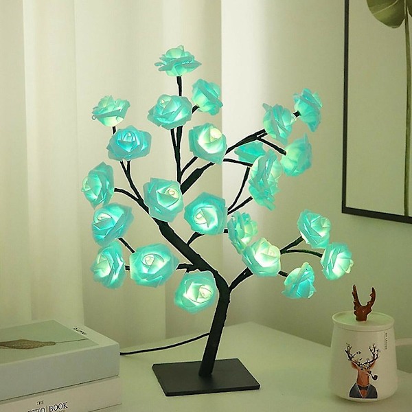 Led Rose Tree Bukett Bordlampe Sengelampe Nattlys Usb-drevet Hjemmedekor Gave - Lilla