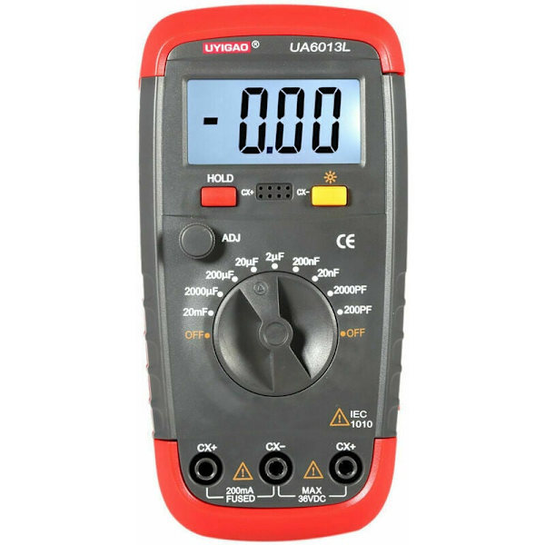 UYIGAO UA6013L Højpræcisions digital kapacitansmåler - Kondensatormåling - LCD-display