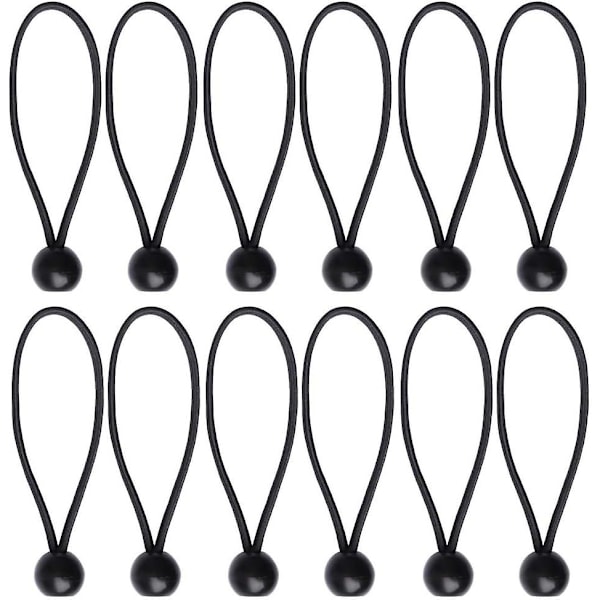 12 Pcs Black Tarpaulin Bungees Balls Tarp Bungee Cord For Banner, Tarpaulins, Pavilions, Tents, Tent Bungee Hooks, Tarpaulin Holder, Flag Poles