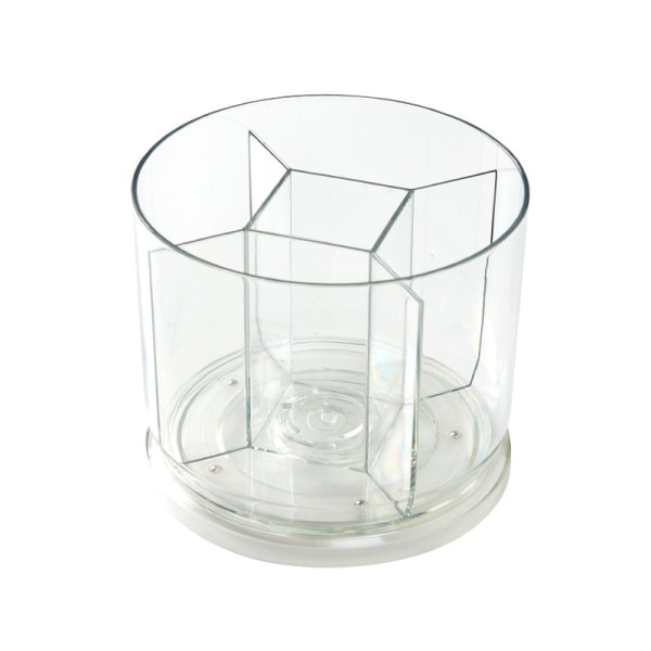 Roterende Penneholder Kosmetisk Opbevaringsboks Transparent Organizerboks Roterende Drejeskive 5 Rum Pen Kop Makeupbørsteholder