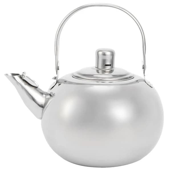 304 Rustfrit Stål Tekande Flad Bund Induktionskomfur Kedel Tekande med Filter Sølv 14cm 1L[co]