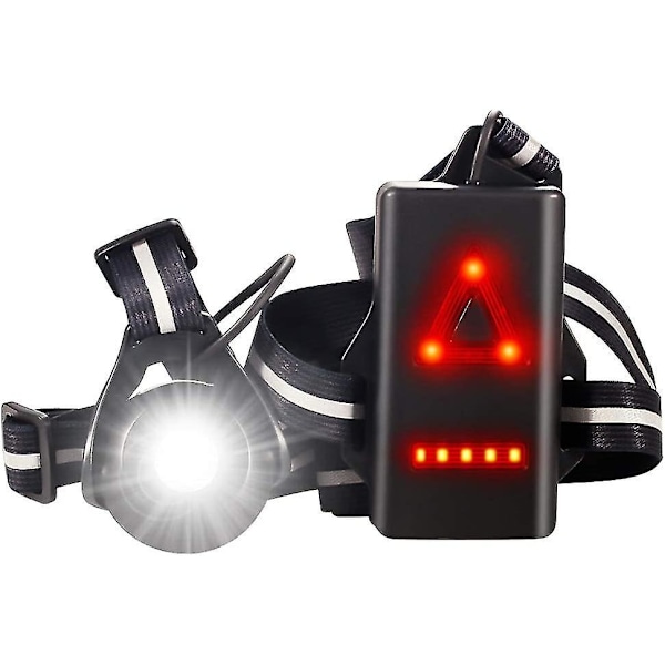 Brystlys for løping, USB-oppladbar LED-brystlys, 500 lumen, 90 graders justerbar strålevinkel