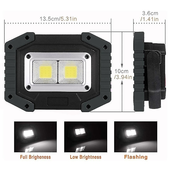 Led arbeidslys, 30w oppladbart arbeidslys, Led bærbar vanntett