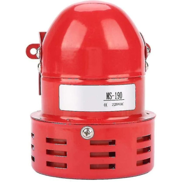 Alarm 220v kraftfull exteriör, Sirene Alarm 120db, Röd motorledning Sirne Mtal Horn Industri Båtlarm Ruikalucky lin