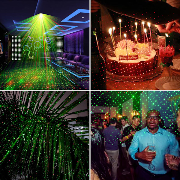 Festlys Strobe Scenelys Disco DJ-lys Lydaktivert med Fjernkontroll Projeksjonseffekt for Karaoke KTV