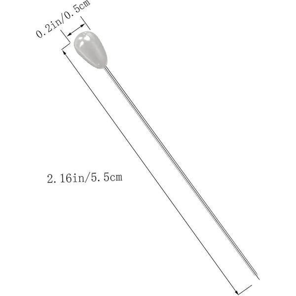 100 stk. Corsage Pins Teardrop Pearl Pins Syning Bryllup Bouguet Pins Til Diy Smykkefremstilling Syning Bryllup Blomsterdekorationer(2 Tommer)