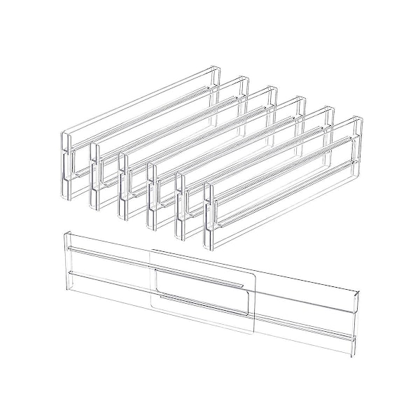 Justerbar oppbevaringsboks skillevegg Retractable plast skuff skillevegg holder Husholdningsartikler