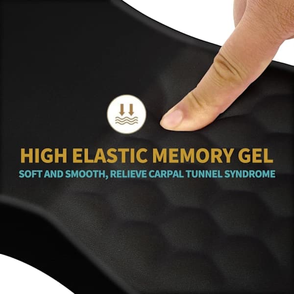 Ergonomisk musematte med håndleddsstøtte og massasjedesign, håndleddsstøtte smertelindrende musematte med memory foam og sklisikker PU-base [CO]