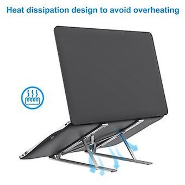 Foldbart laptopstativ i aluminiumlegering, sølv